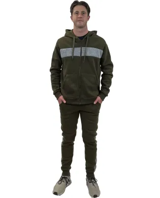 Stilo Apparel 211119HJAG Matching Sweat Set Wholes in Army Green