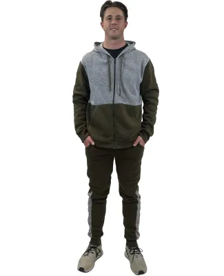 Stilo Apparel 211120HJAG Matching Sweat Set Wholes in Army Green