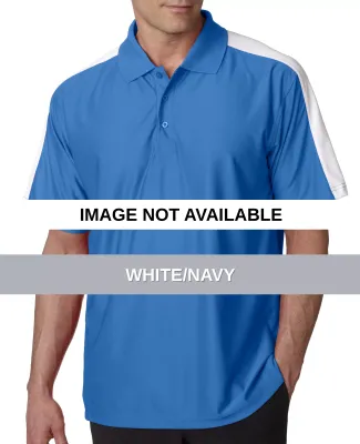 8416 UltraClub® Adult Cool & Dry Elite Performanc White/Navy