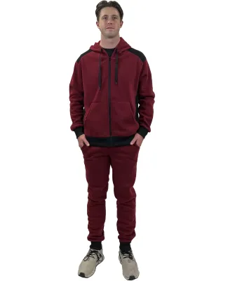 Stilo Apparel 21928HJCR6 Red Matching Sweat Set Wh in Claret red