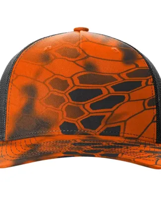Richardson Hats 112PFP Printed Five-Panel Trucker  in Kryptek inferno/ black