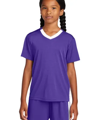 Sport Tek YST101 Sport-Tek<sup></sup> Youth Compet in Purple/wh