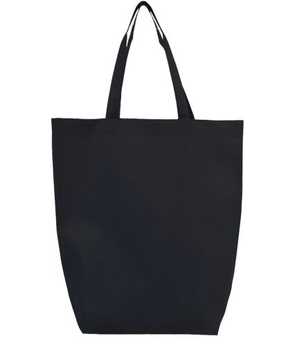 Q-Tees Q1251 Non-Woven Gusset Bottom Tote in Black
