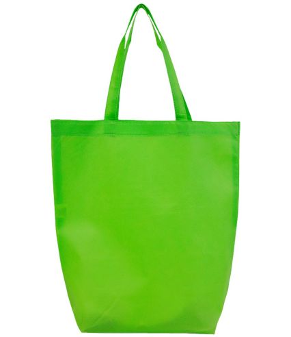 Q-Tees Q1251 Non-Woven Gusset Bottom Tote in Lime green