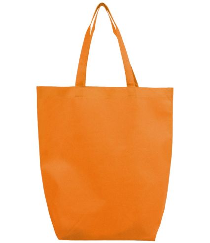 Q-Tees Q1251 Non-Woven Gusset Bottom Tote in Orange