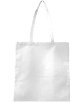 Q-Tees Q126300 Non-Woven Tote Bag in White