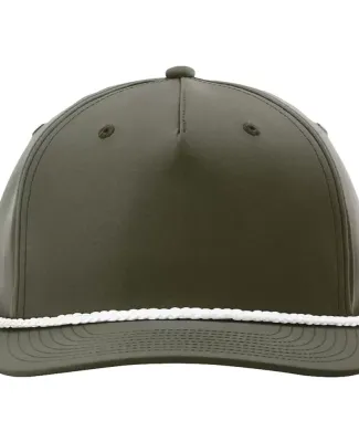 Richardson Hats 258 Braided Performance Cap in Dark olive green/ white