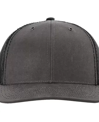 Richardson Hats 112WF Oil Cloth Trucker Cap in Charcoal/ black