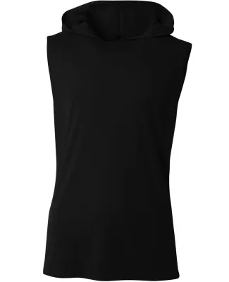 A4 Apparel NB3410 Youth Sleeveless Hooded T-Shirt in Black