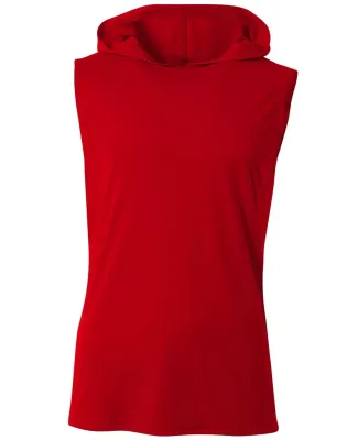A4 Apparel NB3410 Youth Sleeveless Hooded T-Shirt in Scarlet
