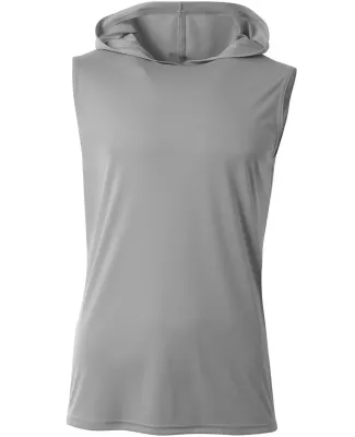 A4 Apparel NB3410 Youth Sleeveless Hooded T-Shirt in Silver