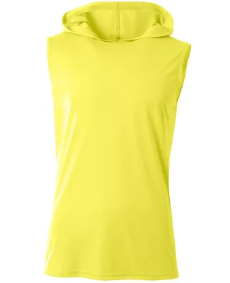 A4 Apparel NB3410 Youth Sleeveless Hooded T-Shirt in Safety yellow
