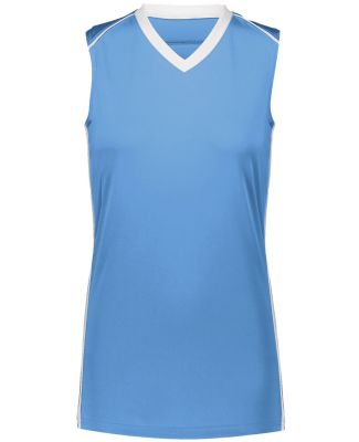 Augusta Sportswear 1687 Women's Rover Jersey in Columbia blue/ white