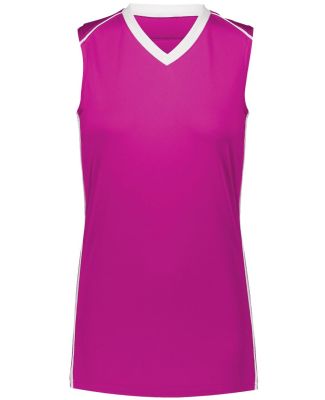Augusta Sportswear 1687 Women's Rover Jersey in Power pink/ white
