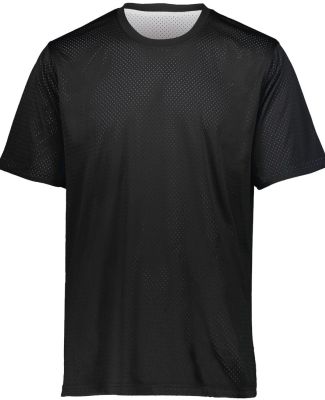 Augusta Sportswear 1603 Youth Short Sleeve Mesh Re in Black/ white