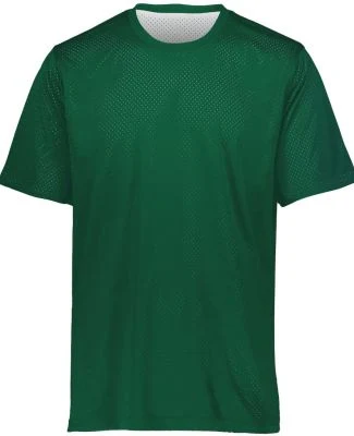 Augusta Sportswear 1603 Youth Short Sleeve Mesh Re in Dark green/ white