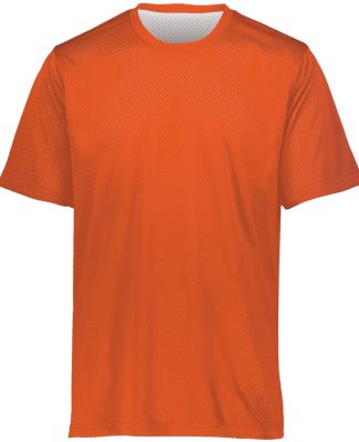 Augusta Sportswear 1603 Youth Short Sleeve Mesh Re in Orange/ white