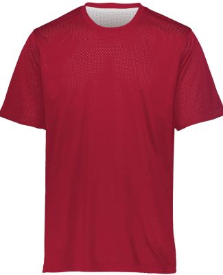 Augusta Sportswear 1603 Youth Short Sleeve Mesh Re in Scarlet/ white