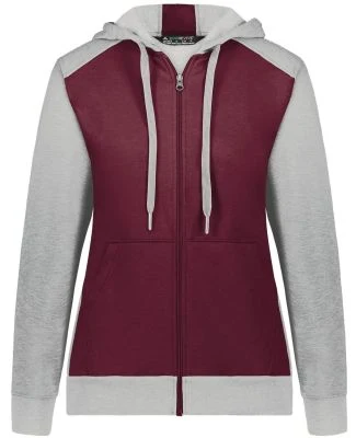 Augusta Sportswear 6901 Women's Eco Revive™ Thre in Maroon/ grey heather