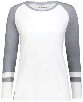 Augusta Sportswear 2917 Women's Triblend Fanatic 2 in White/ grey heather