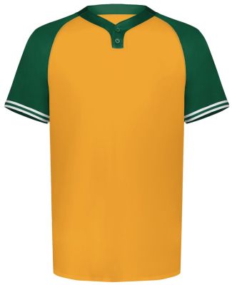 Augusta Sportswear 6905 Cutter Henley Jersey in Gold/ dark green
