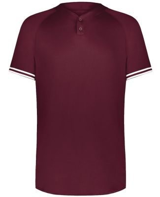 Augusta Sportswear 6905 Cutter Henley Jersey in Maroon/ white