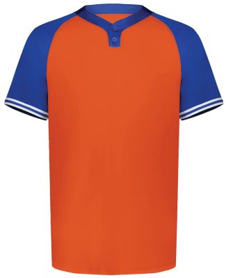 Augusta Sportswear 6905 Cutter Henley Jersey in Orange/ royal