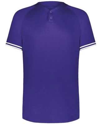 Augusta Sportswear 6905 Cutter Henley Jersey in Purple/ white