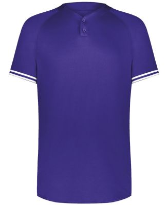 Augusta Sportswear 6906 Youth Cutter Henley Jersey in Purple/ white