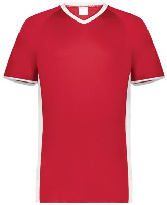 Augusta Sportswear 6907 Cutter V-Neck Jersey in Scarlet/ white