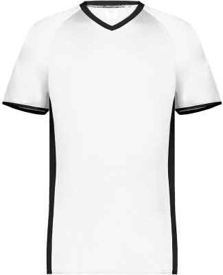Augusta Sportswear 6907 Cutter V-Neck Jersey in White/ black