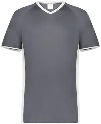 Augusta Sportswear 6907 Cutter V-Neck Jersey in Graphite/ white