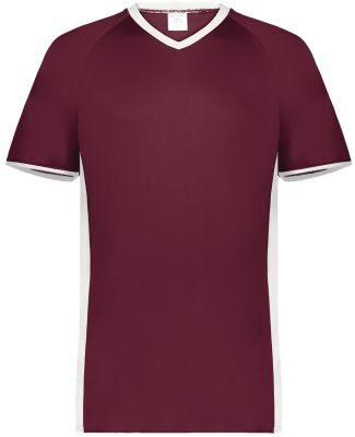 Augusta Sportswear 6907 Cutter V-Neck Jersey in Maroon/ white