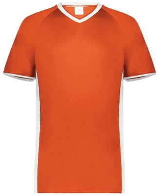 Augusta Sportswear 6907 Cutter V-Neck Jersey in Orange/ white