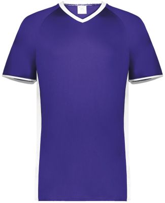 Augusta Sportswear 6907 Cutter V-Neck Jersey in Purple/ white