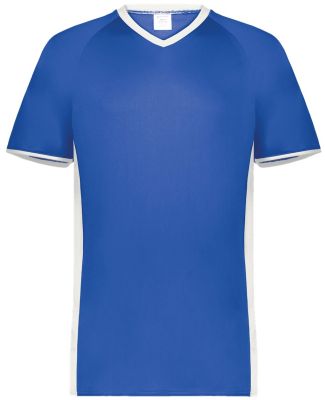 Augusta Sportswear 6908 Youth Cutter V-Neck Jersey in Royal/ white
