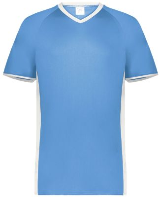 Augusta Sportswear 6908 Youth Cutter V-Neck Jersey in Columbia blue/ white
