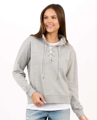 Boxercraft BW5401 Women's Lace Up Pullover in Oxford heather