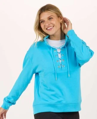 Boxercraft BW5401 Women's Lace Up Pullover in Pacific blue