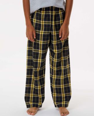 Boxercraft BY6624 Youth Flannel Pants in Black/ gold