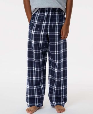 Boxercraft BY6624 Youth Flannel Pants in Navy/ silver
