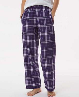 Boxercraft BY6624 Youth Flannel Pants in Purple/ white