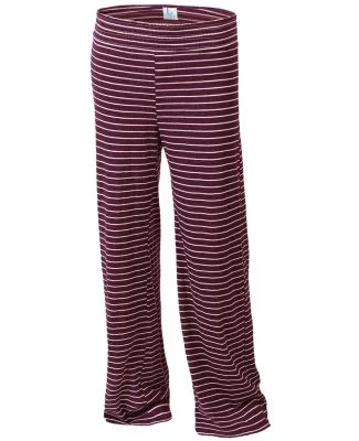 Boxercraft YJ15 Girls' Margo Pants in Maroon stripe