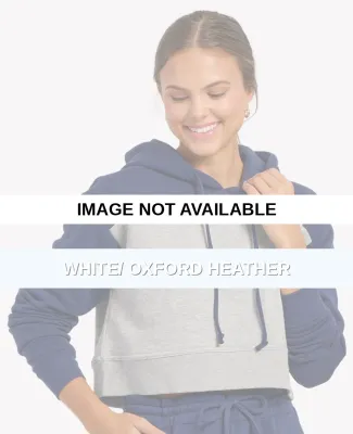 Boxercraft BW5404 Women's Cropped Fleece Hooded Sw White/ Oxford Heather
