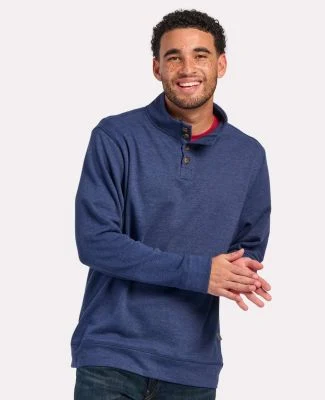 Boxercraft BM5209 French Terry Button Pullover in Navy heather