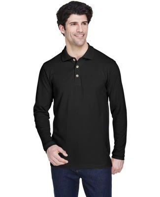 8532 UltraClub® Adult Long-Sleeve Classic Pique C in Black