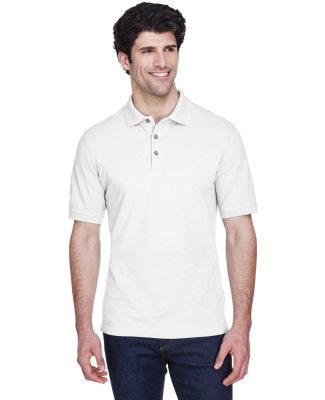 8535 UltraClub® Men's Classic Pique Cotton Polo in White