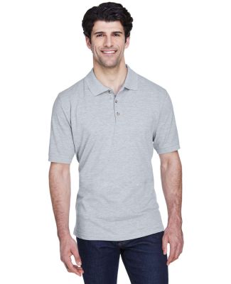 8535 UltraClub® Men's Classic Pique Cotton Polo in Heather grey