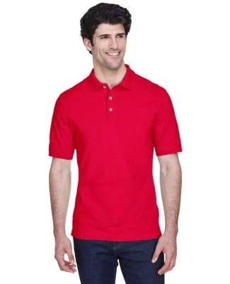 8535 UltraClub® Men's Classic Pique Cotton Polo in Red