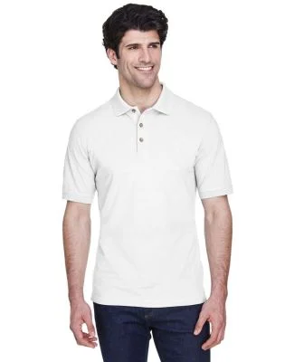 8535 UltraClub® Men's Classic Pique Cotton Polo in White